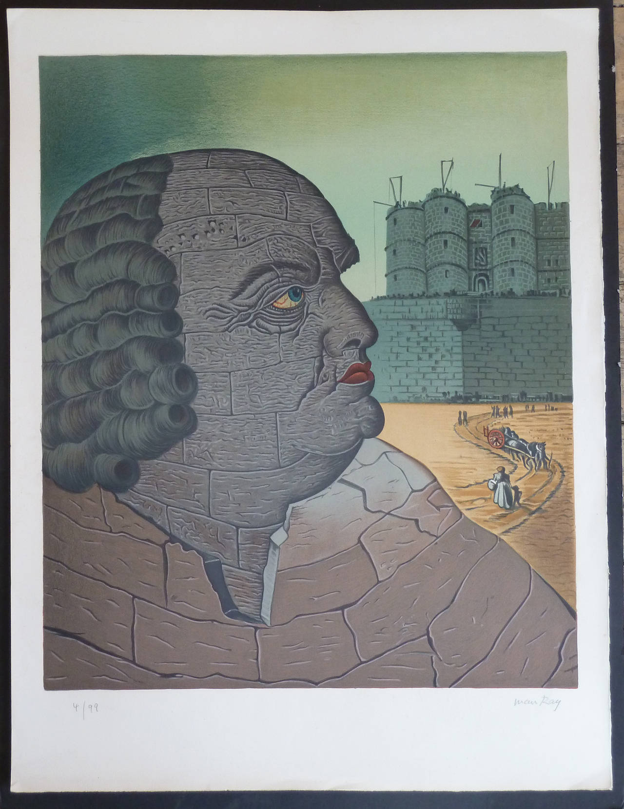 Imaginary Portrait of The Marquis de Sade - Print by Man Ray