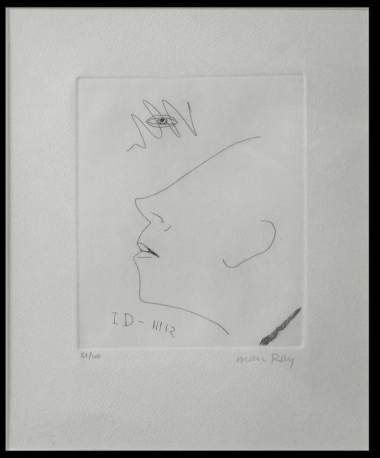 Man Ray Portrait Print - Portrait d'Isidore Ducasse Comte de Lautreamont