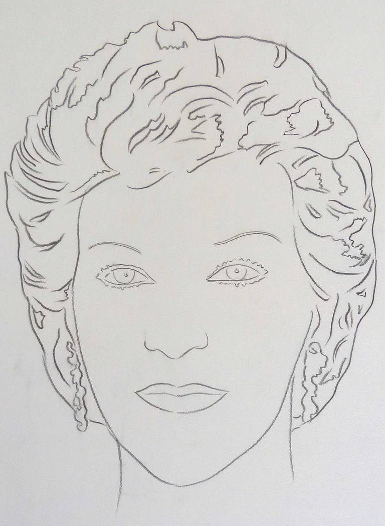 Female Portrait (Prinzessin Diana?) – Art von Andy Warhol