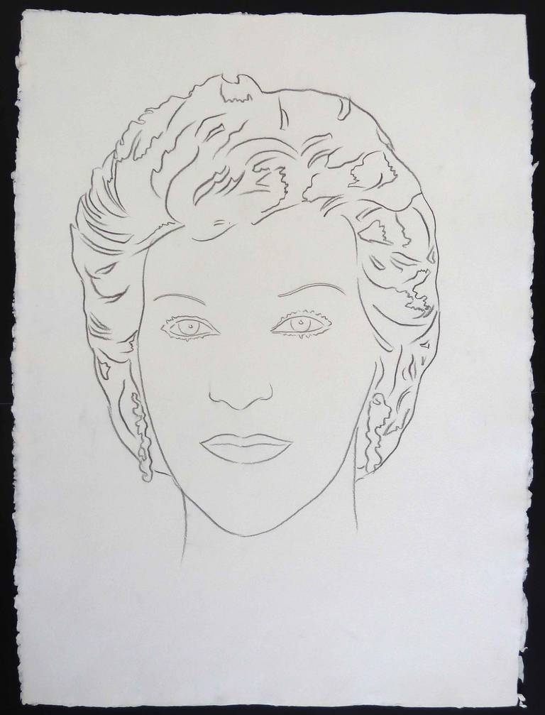 ANDY WARHOL 1928-1987 
Pittsburgh 1928-1987 New York (Amerikanisch) 

Titel: Weibliches Porträt (Prinzessin Diana?):: um 1986 

Technique: Original-Bleistiftzeichnung auf handgefertigtem Papier 

80 x 59.7 cm / 31::5 x 23::5 Zoll 

Zusätzliche