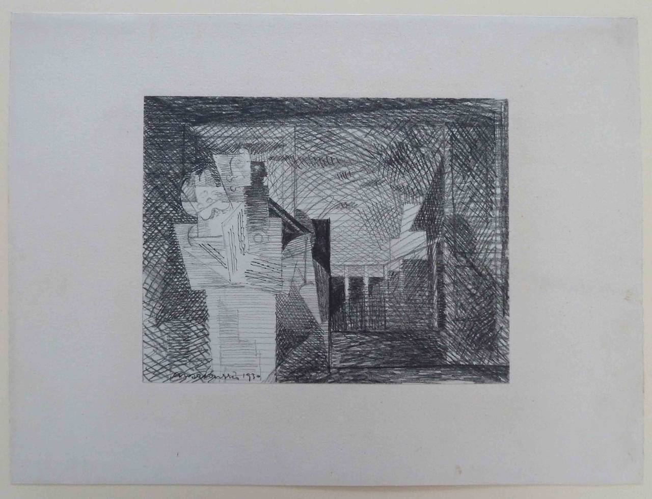 The Balcony (Drawing for Plate I, Planches de Salut) - Art by Louis Marcoussis