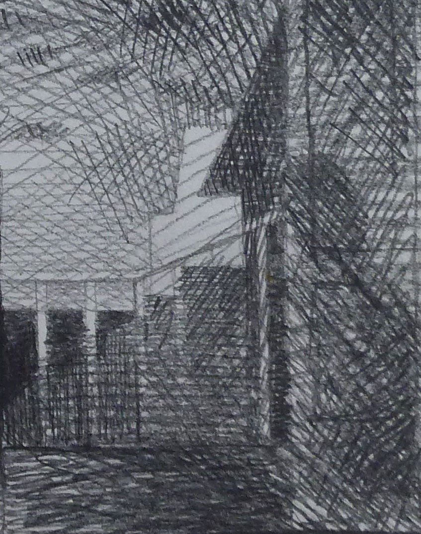 Der Balkon (Zeichnung für Teller I, Pflanzgefäße de Salut) (Kubismus), Art, von Louis Marcoussis