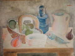 Used Still Life with Fish and Bottle