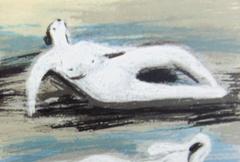 Six Reclining Figures with Blue Background