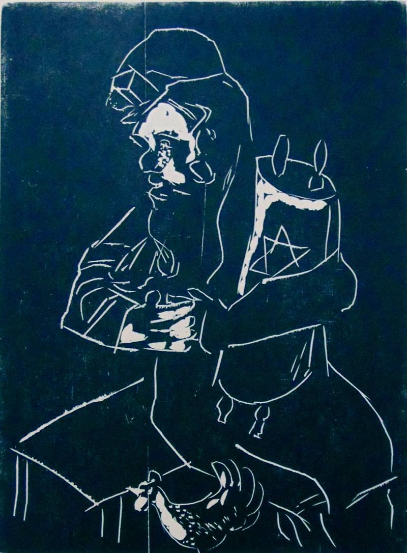 Marc Chagall Figurative Print - Jew with Torah  Juif à la Thora
