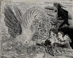 Winged Bull Watched by Four Children, from: The Suite Vollard -  Mythology Greek