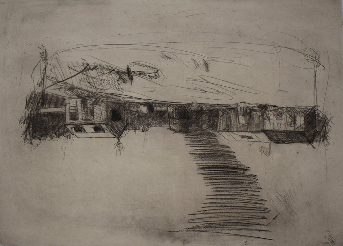 Landscape Print Georg Baselitz - Composition VI, extraite de : One Week (Eine Woche) - Allemand