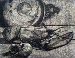 Still Life with Lobster - Hand Signed Etching Brasilian Lobster