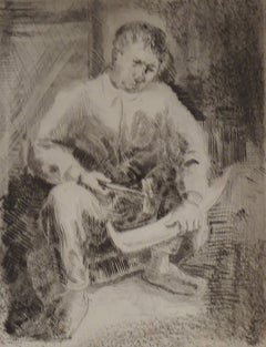 The Blacksmith - Etching Russian Judaica