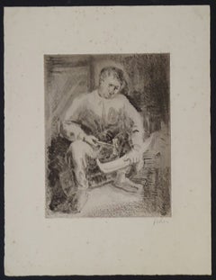 The Blacksmith - Etching Russian Judaica