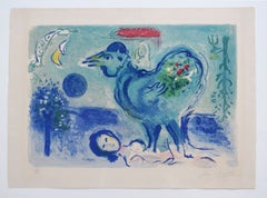 Landscape with Rooster Paysage au coq - French Landscape Rooster