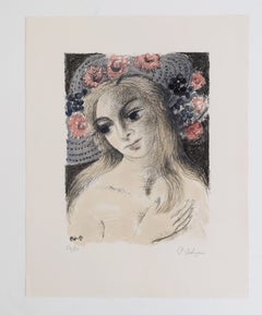 Floral Hat II / Chapeau fleuri II - Surrealism Female Portrait Flowers