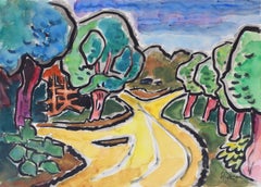 Willows by the Roadside  Weiden am Weg - Tree Landscape German Expressionism