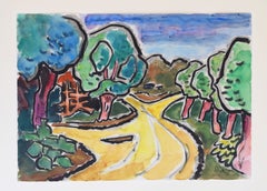 Willows by the Roadside  Weiden am Weg - Tree Landscape German Expressionism