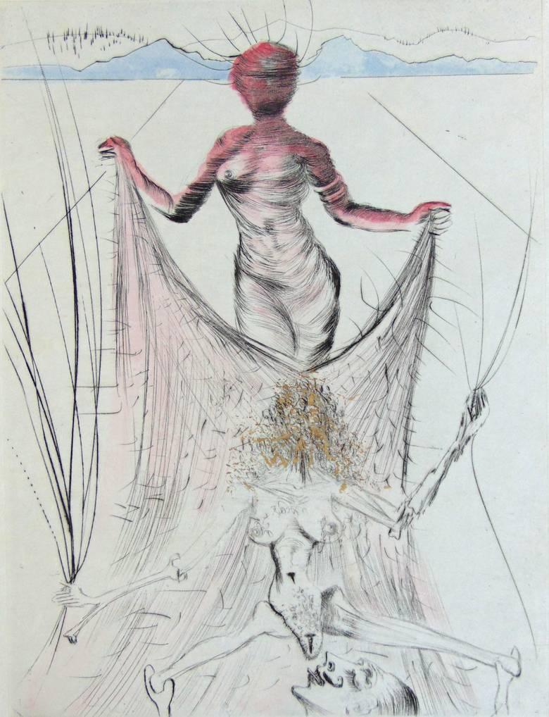 Woman Holding a Veil - Print by Salvador Dalí