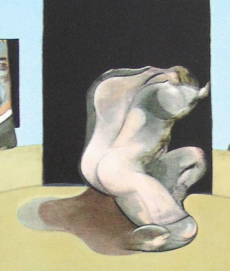 Central Panel from Triptych 1974-1977 - Beige Portrait Print by Francis Bacon