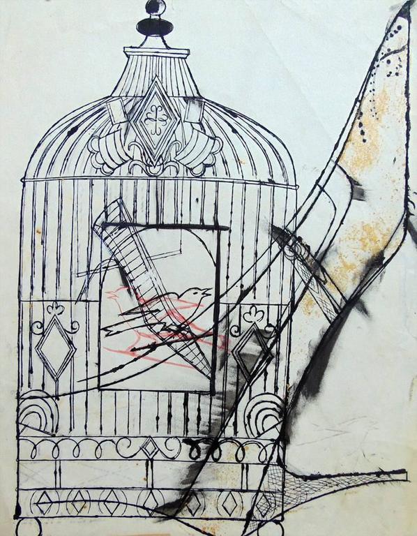 <i></noscript>Bird in a Cage and Shoe</i>, 1956. Offered by Gilden's Art Gallery