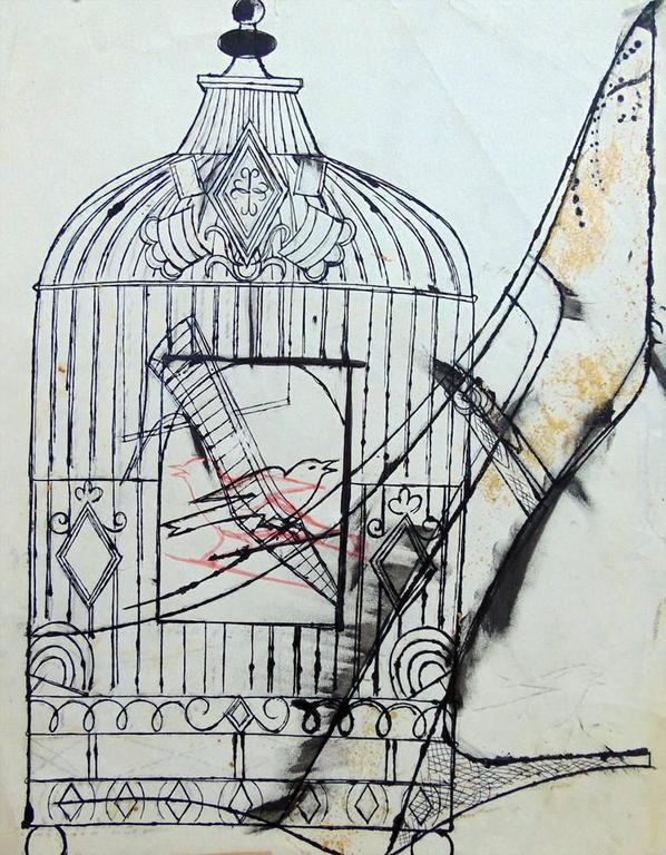 <i>Bird in a Cage and Shoe</i>, 1956. Offered by Gilden's Art Gallery