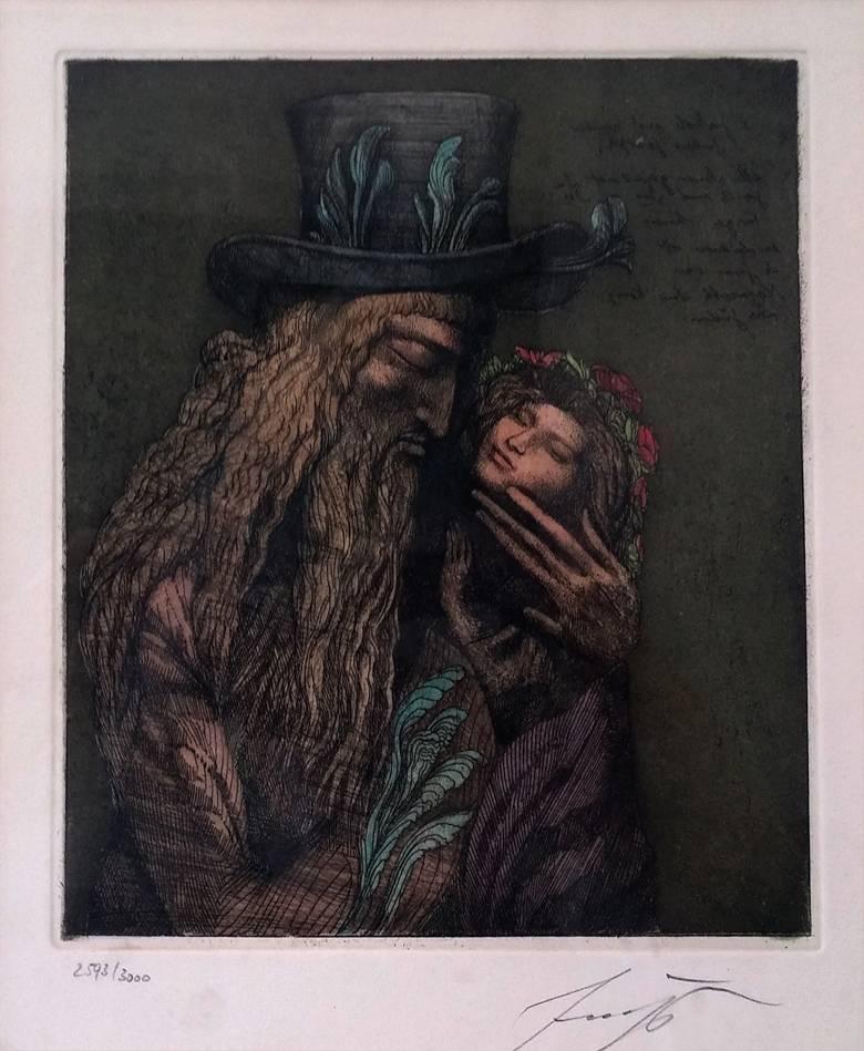 Jacob and Joseph / Jakob und Joseph - Print by Ernst Fuchs