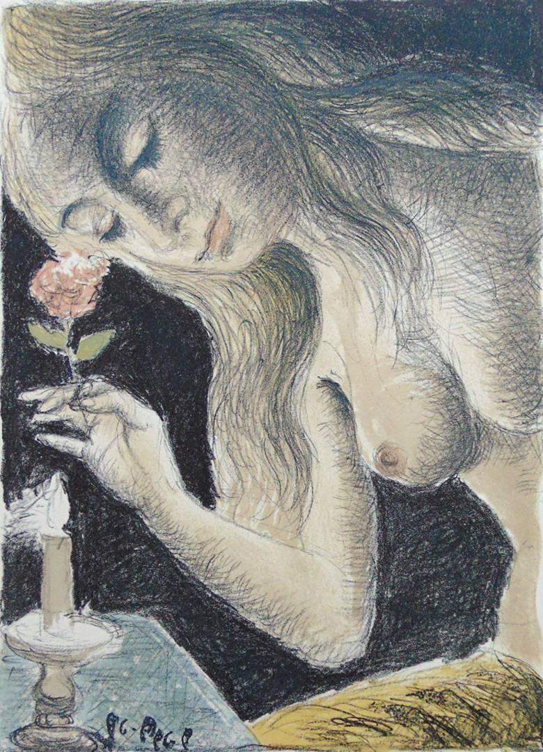 Paul Delvaux Figurative Print - The Siren  La Sirène