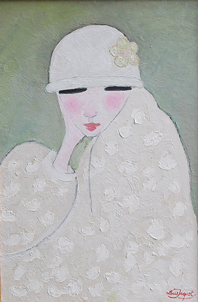 Figurative Painting di Louis Jaquet - Olga a la Fourrure II