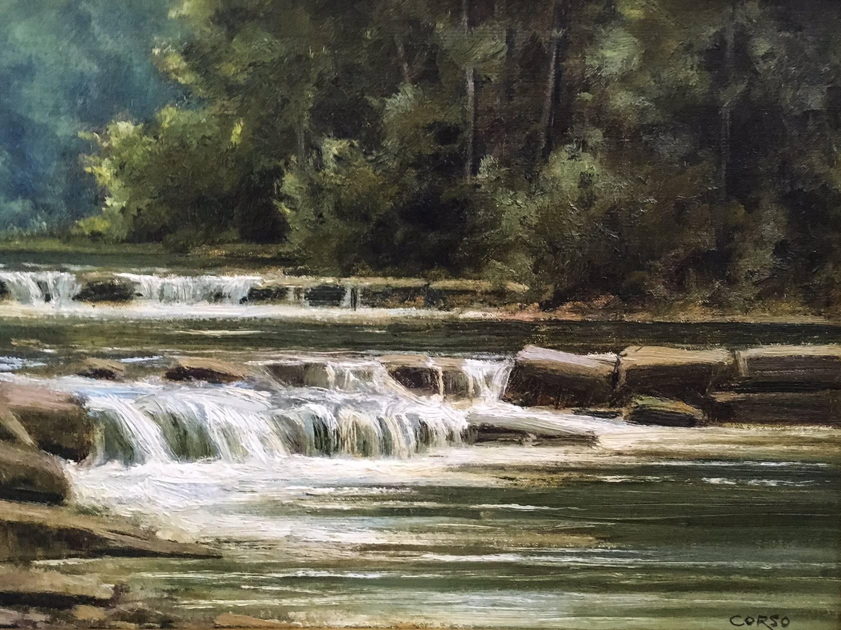 Frank P. Corso Landscape Painting – Schwebendes Wasser