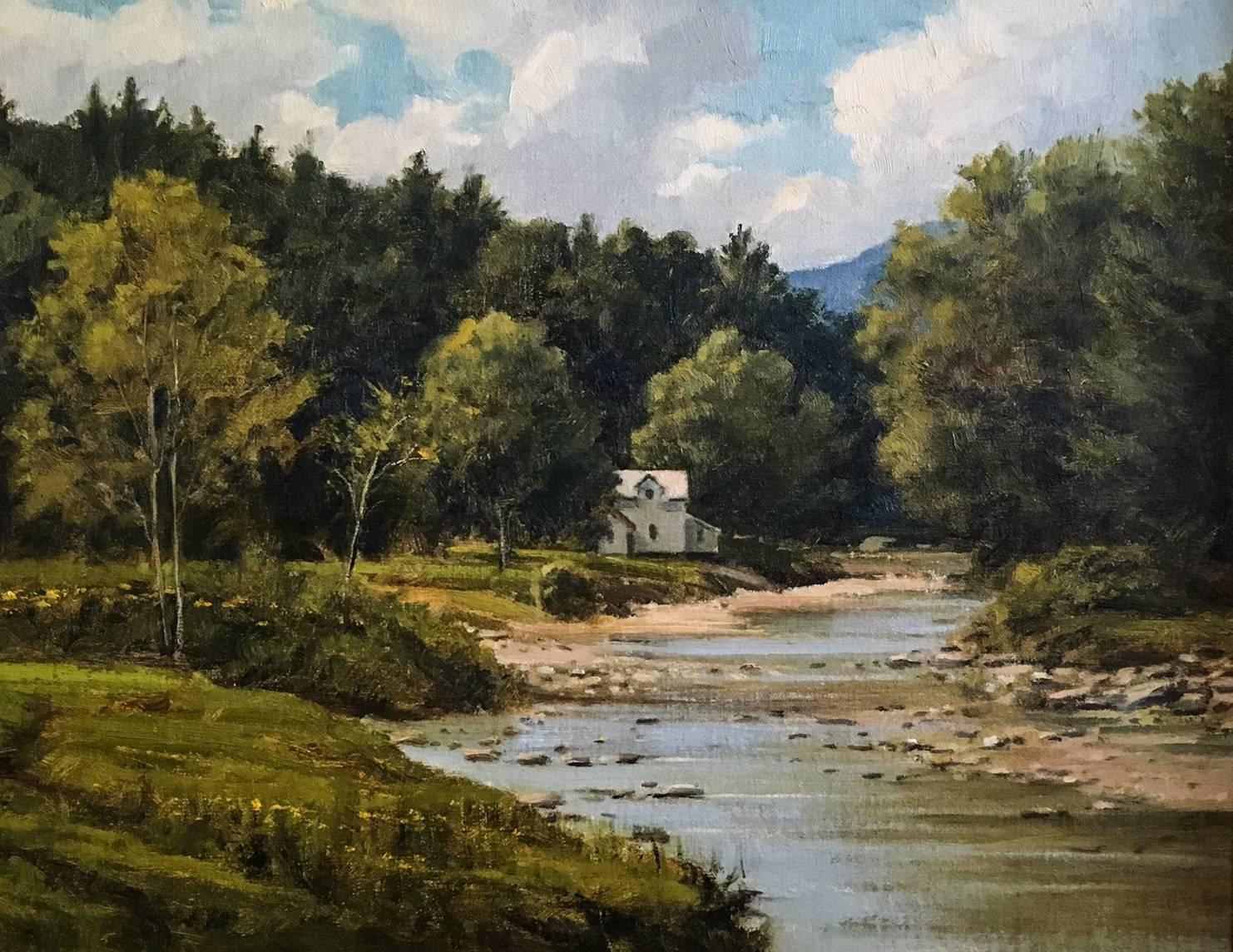 Landscape Painting Frank P. Corso - Vue de la rivière Mad