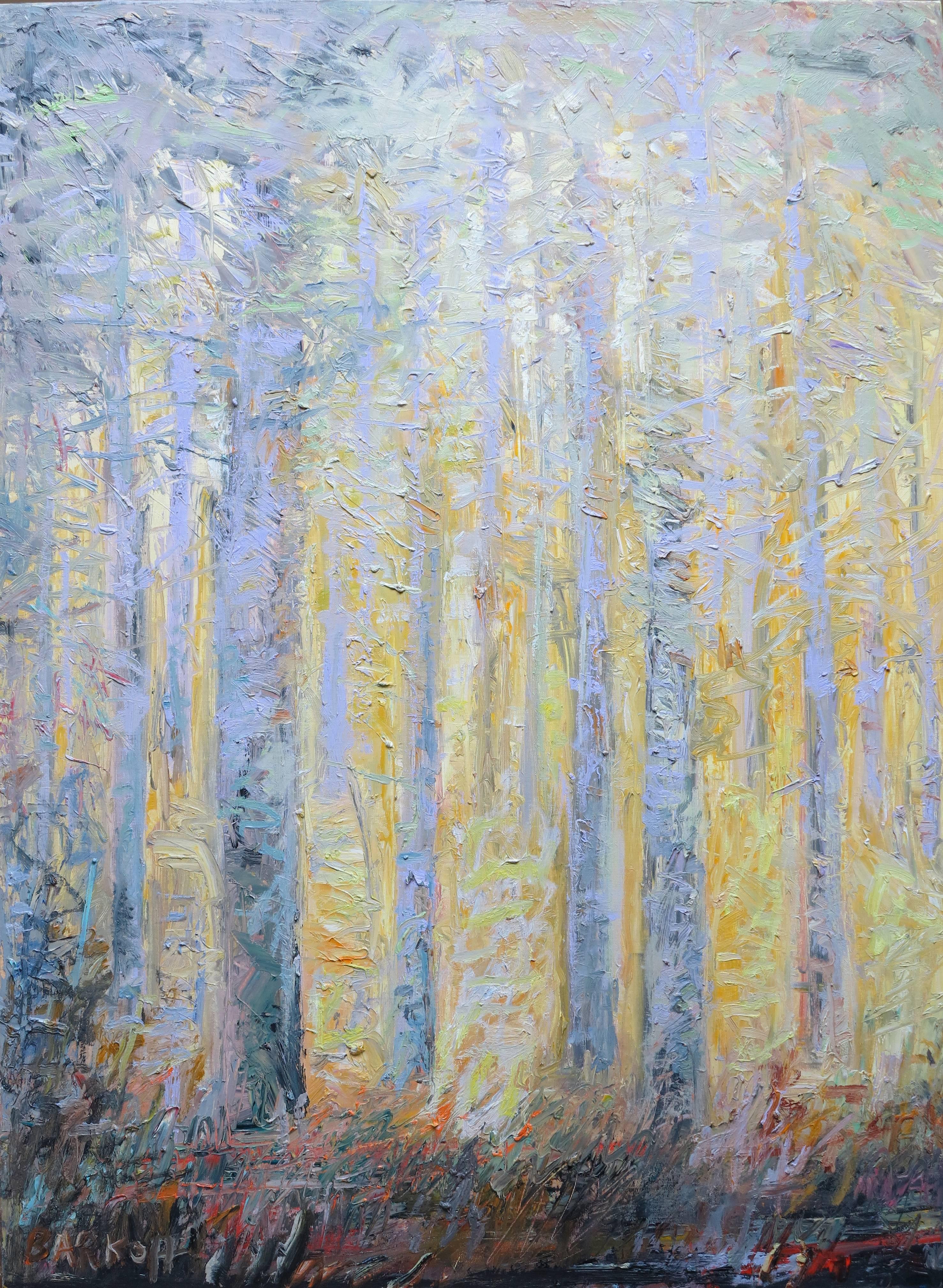 Ira Barkoff Abstract Painting - Forest Series, Dawn
