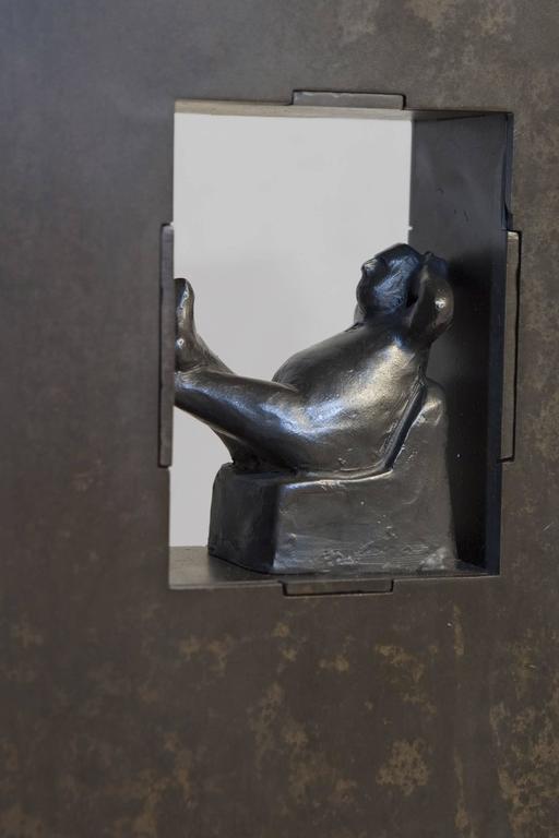 Time Out - Gold Figurative Sculpture by Jim Rennert