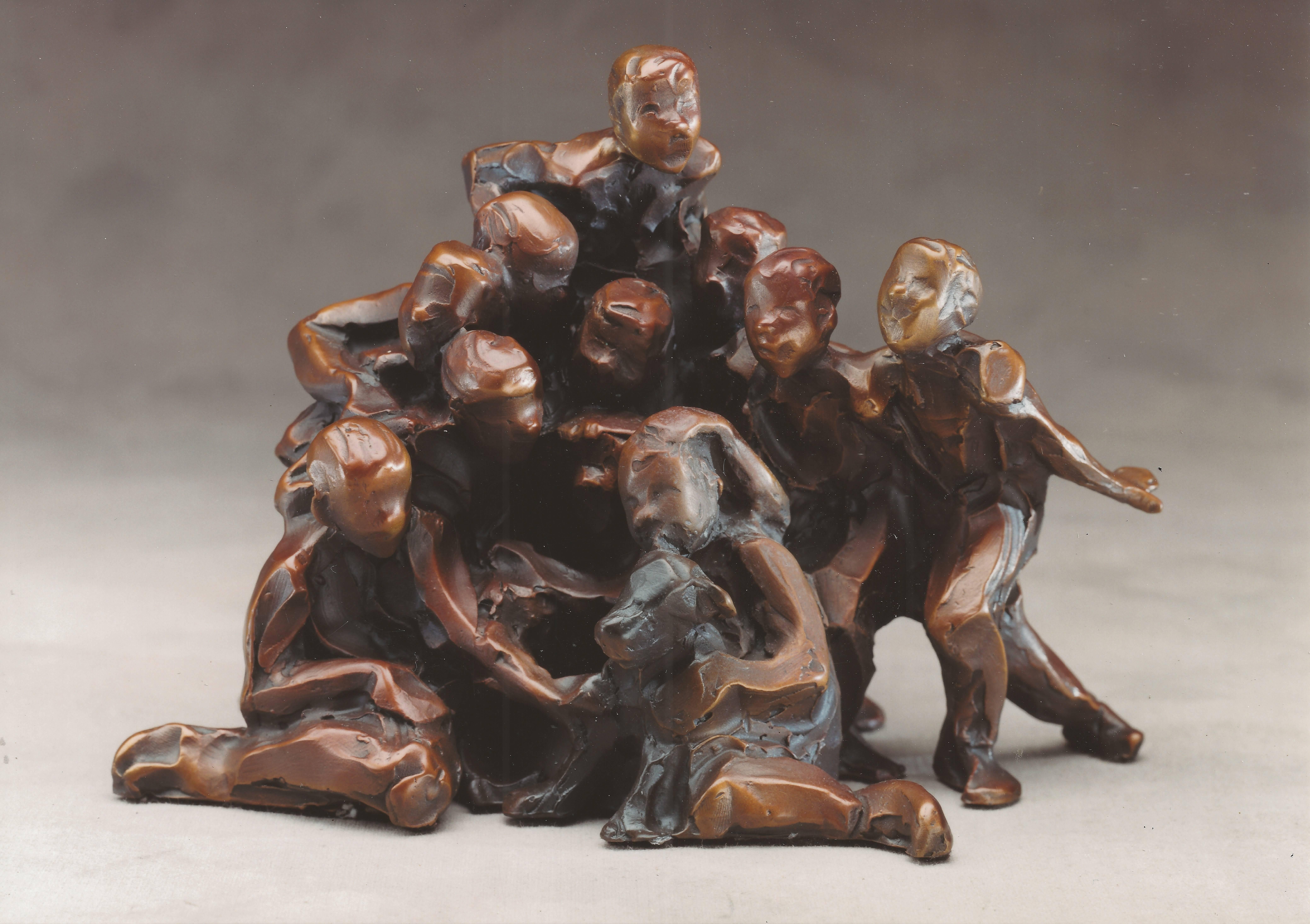 Jane DeDecker Figurative Sculpture - Dog Pile