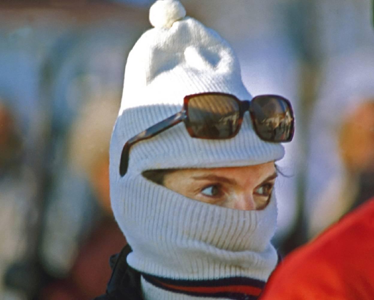 Harry Benson Color Photograph - Jackie Kennedy in Ski Mask