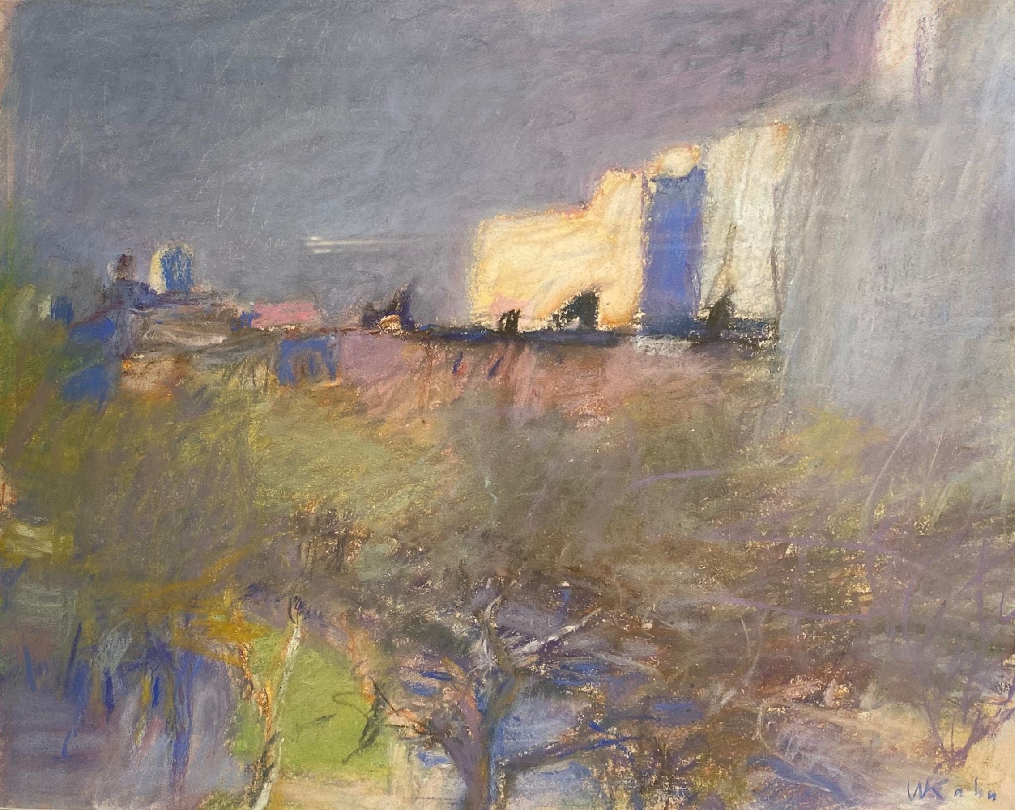 Wolf Kahn 'Study for Connecticut at Putney' original pastel drawing