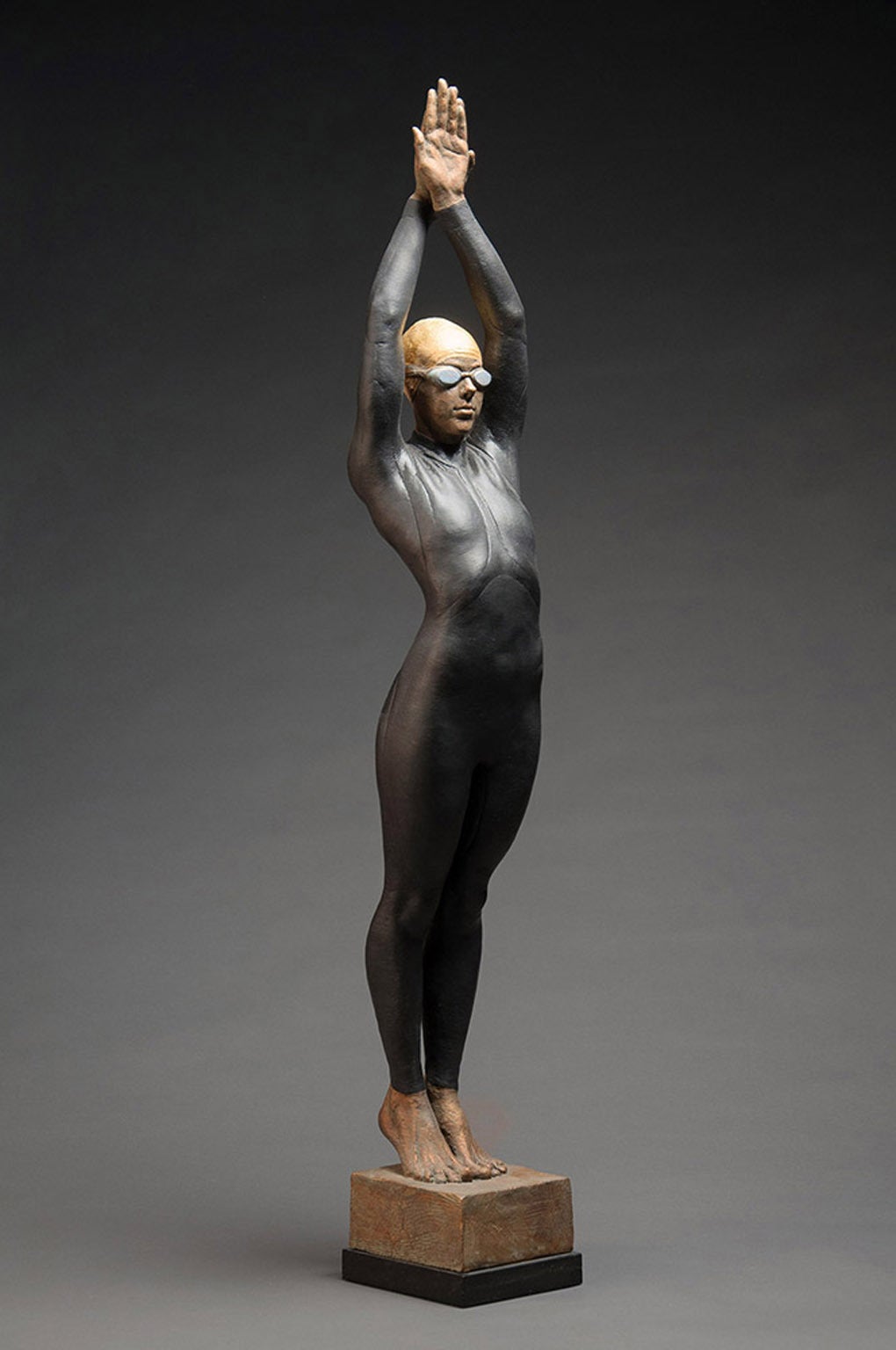 Deon Duncan Figurative Sculpture - The Triathlete