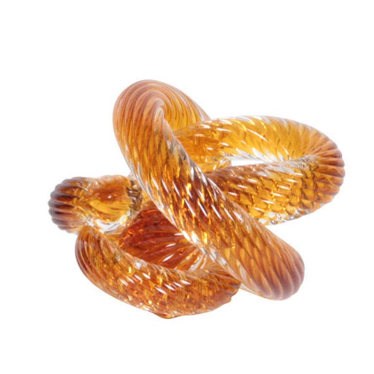 Murano Crystal Coil Sculpture For Sale