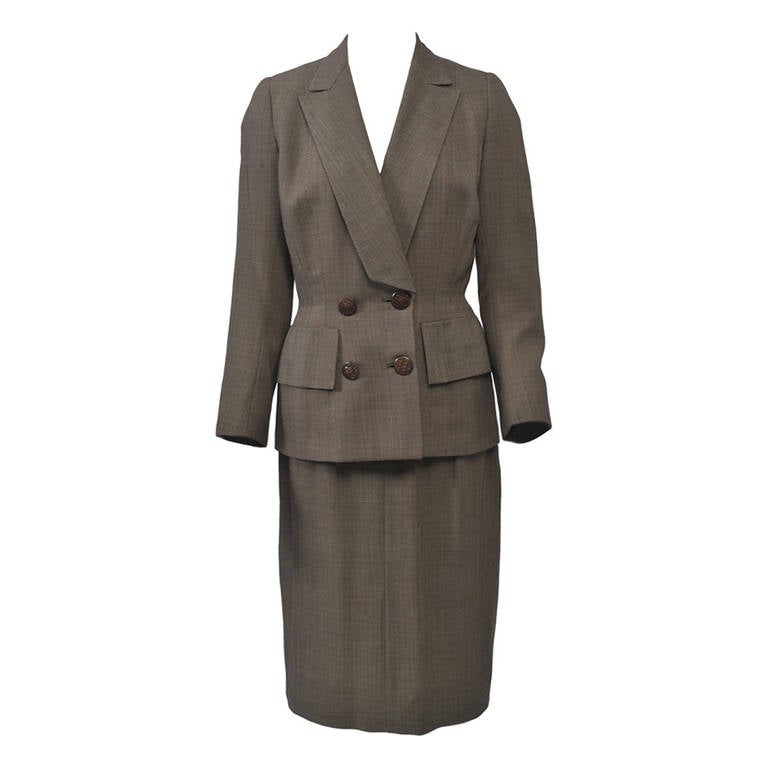 1950s Brown Tweed Suit For Sale