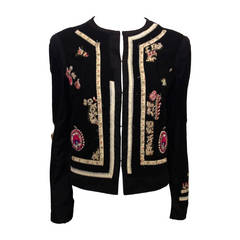 Moschino Black Jacket with Embroidery