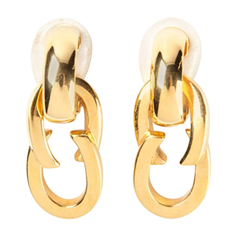 Gucci Vintage Logo Earrings For Sale at 1stdibs