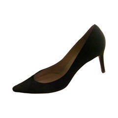 Classic Christian Louboutin Black Suede Shoes Size 38.5