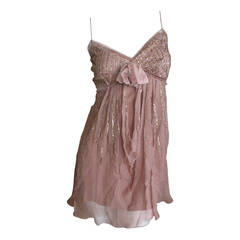 Dior by Galliano Nude Silk Sequin Dress Tunic