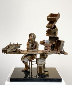 "Fruit Stand" figurative sculpture by Bruno Lucchesi