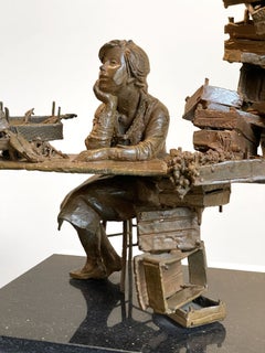 "Fruit Stand" figurative sculpture by Bruno Lucchesi