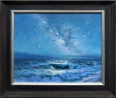 «Nantucket Beach Nocturne», un paisaje marino con un cielo nocturno estrellado, de Louis Guarnaccia