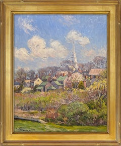 "Lo stagno delle ninfee in primavera", dipinto paesaggistico di Nantucket di Jan Pawlowski