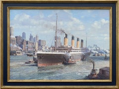 The arrival of RMS “Olympic” in New York (1927) by Maarten Platje