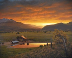 Cuadro «Luz del atardecer sobre el paisaje occidental», de Joseph McGurl