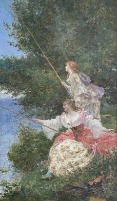 "Le adorabili pescatori" - Dipinto a olio francese di Edouard Toudouze
