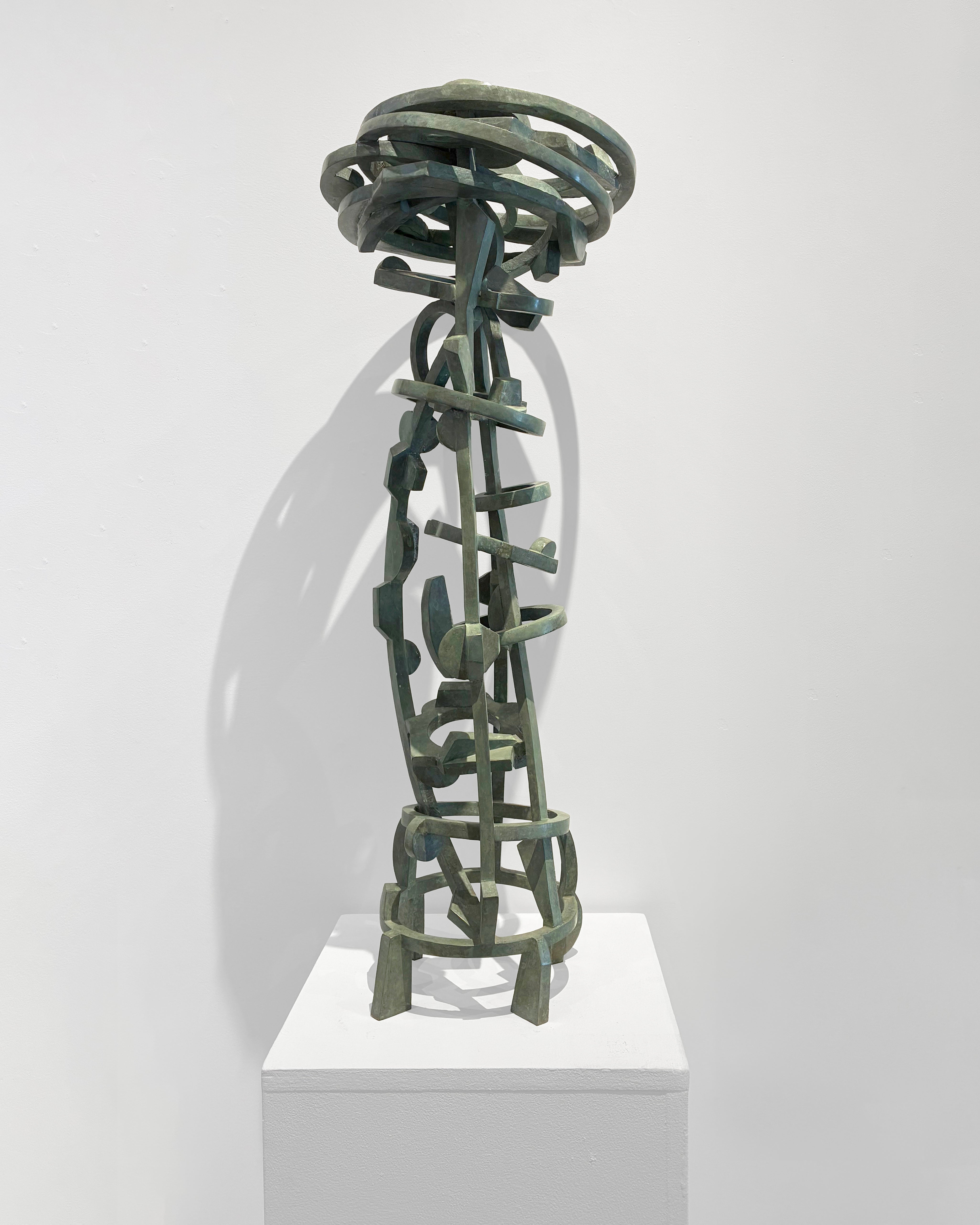 Abstract sculpture, unique

American, b. 1943

New York-born sculptor Joel Perlman has been creating abstract metal works throughout his 30-year career. Recognized for his immense steel structures that interweave flat geometric planes of form,