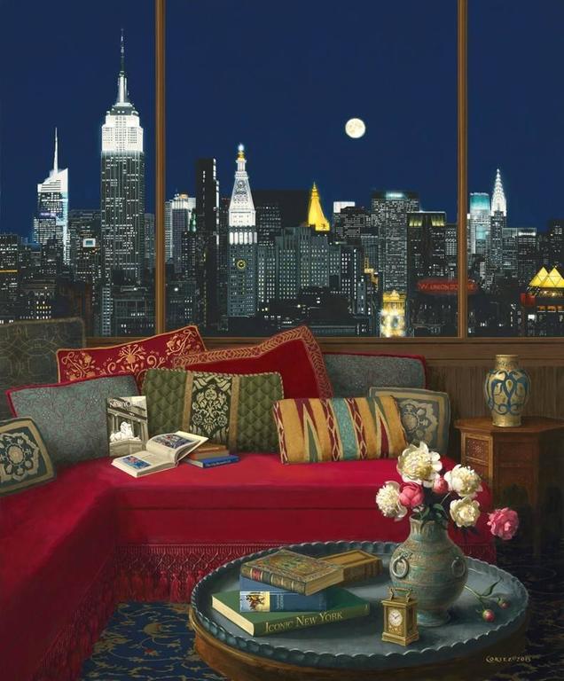 Jenness Cortez Interior Painting - Manhattan in the Moonlight