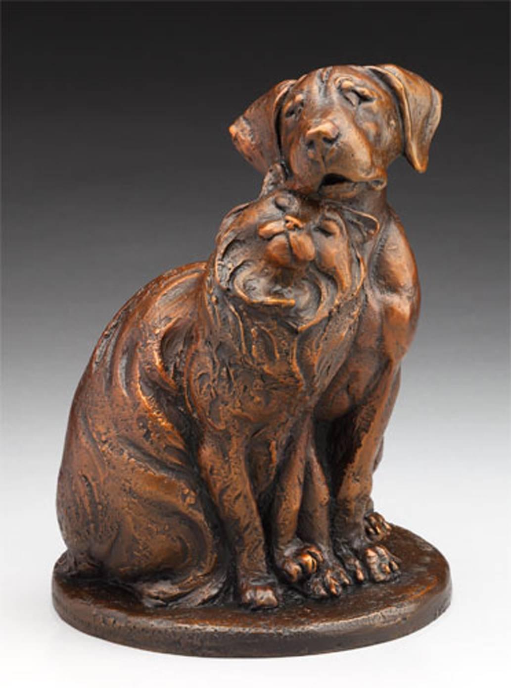 Louise Peterson Figurative Sculpture - Puppy Love