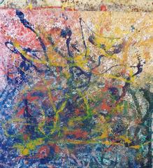 Untitled Drip in Pink, Yellow, Green and Blue